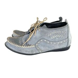 Vtg Minnetonka Womens Moccasins Sz 8 Leather Suede Booties Grunge Boho Hippie